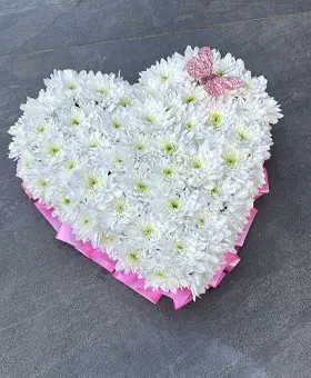 heart shaped funeral flowers